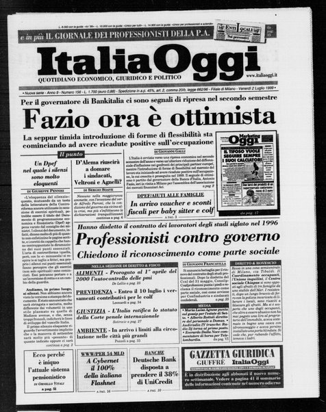 Italia oggi : quotidiano di economia finanza e politica